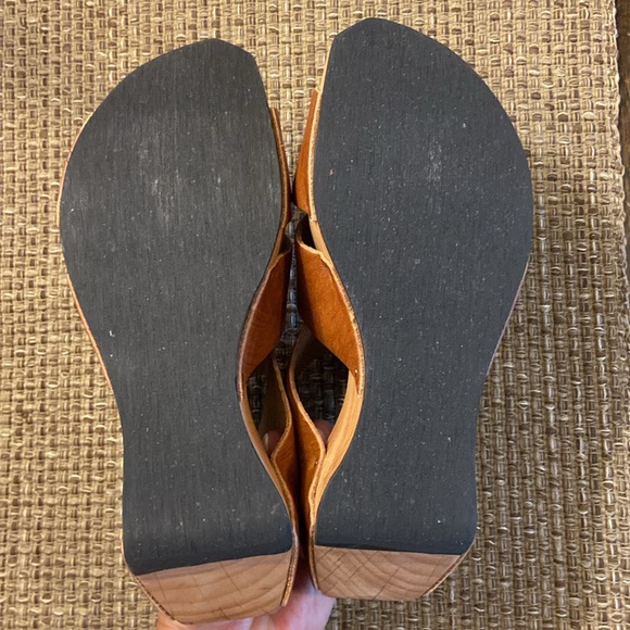 CYDWOQ Anchor Open Clog Wedge Slip-on Sandals ~ Natural Handmade Leather 36 - Picture 7 of 10